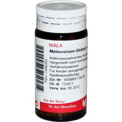 Braune Flasche mit einem weißen Etikett, das Globuli von WALA anzeigt.