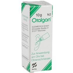 Packung von Ohrentropfen zur Linderung von Ohrenschmerzen.