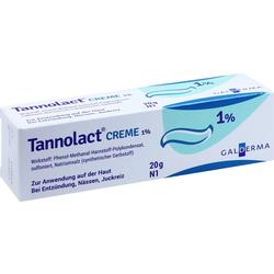 Eine weiße Schachtel Tannolact-Creme zur Anwendung bei Hautproblemen.